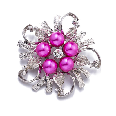 

Brooches For Women Vintage Imitation Pearl Brooch Female Jewelry Collar Flower Leaf Broches Pins