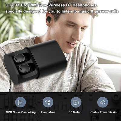 

QCY T1 Pro TWS Earbuds True Wireless Bluetooth 50 Headphones with Mic Invisible Wireless Earphones Touch Control Sports Headset w