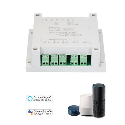 

eWeLink 4CH AC85-250V 4 Channels Din Rail Mounting WiFI Switch Universal Wireless Smart Switch Compatible with Amazon Alexa & for