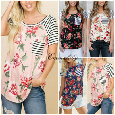 

Floral Women Pregnant Maternity Fashion Nursing Tops Breastfeeding T-Shirt