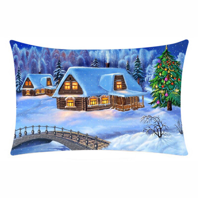 

Tailored Merry Christmas Rectangle Cushion Cover Throw Pillow Case Pillowcase