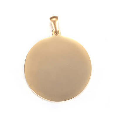 

304 Stainless Steel Pendants Blank Stamping Tag Flat Round Golden 33x30x1mm Hole 7x3mm