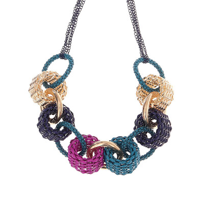

New Circles Handmade Big Necklace Chunky Chain Women Choker Wide Maxi Collar Statement Necklaces Big Jewelry Wholesale