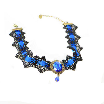

Womens Vintage Lace Hollow Rhinestone Collar Choker Pendant Necklace Jewelry