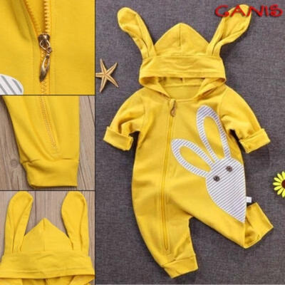 

Autumn Winter Newborn Baby Boy Girl Outfits Clothes Cute 3D Bunny Ear Romper Jumpsuit Bodysuit