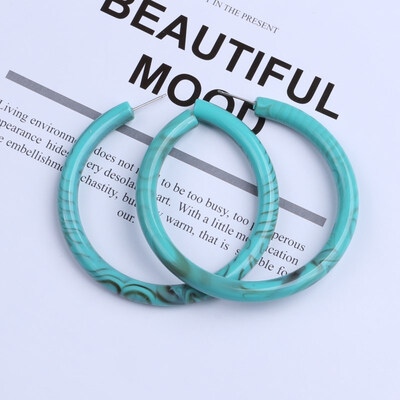 

New Fashion Beige Color Leopard Print Acrylic Acetic Acid Sheet Geometric Circle Square Star Heart Long Drop Earrings for Women