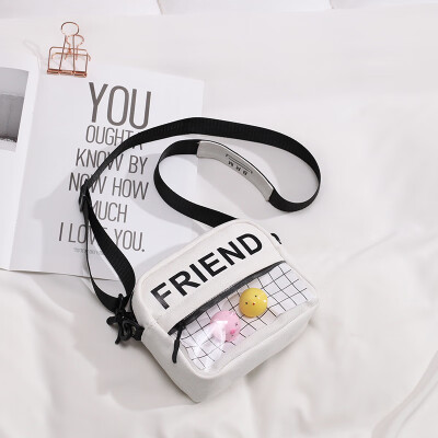 

Ins super hot summer fresh canvas bag fashion single shoulder slanting bag ugly germinating chicken bag