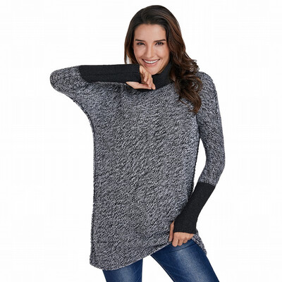 

Long sweater womens loose-fitting winter knitted sweater