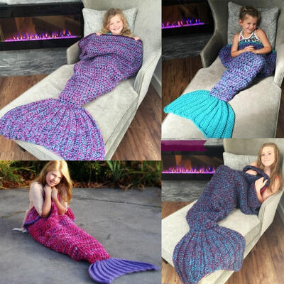 

Super Soft Warm Hand-Crocheted Mermaid Tail Blanket Sofa Blanket Kids Blankets 12060CM