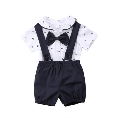 

2PCS Infant Baby Boy Clothes Romper Jumpsuit BodysuitPants Shorts Outfit Set