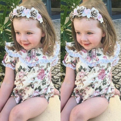 

Toddler Kids Baby Girls Floral Romper Bodysuit Jumpsuit Outfits Sunsuit Clothes