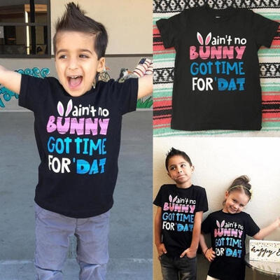 

Bunny Baby Boy Girl Kids Summer T-shirt Casual Short Sleeve Cotton Tee Tops Age 2-7Y