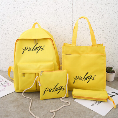 

Tailored Female Fashion Student Bag Four-piece Backpack Large-capacity Letter Backpack