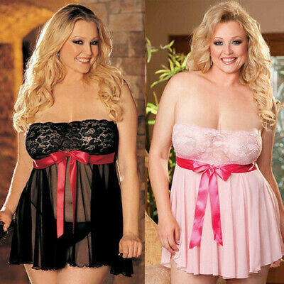 

Women Sexy Lingerie Black Lace Dress G-string Underwear Babydoll Sleepwear Sets
