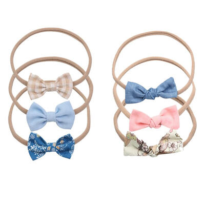 

6pcsset Baby Headband Bow Headwear Good Elastic Boy Girl Beanie Spring Autumn Childrens hair accessories