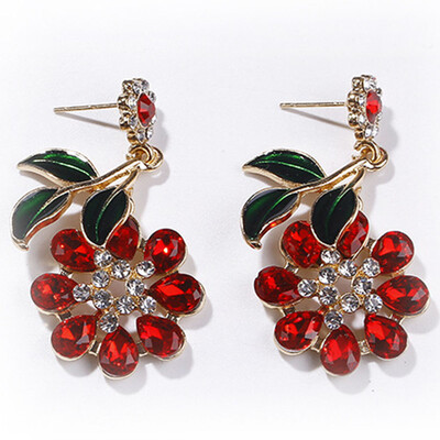 

Sun Flower Stud Earrings For Women Wedding Earring With Stones Gold Color Earrings