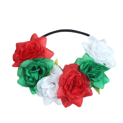 

〖Follure〗Large Rose Flower Forehead Hair Headband Hair Crown Summer Festival Garland