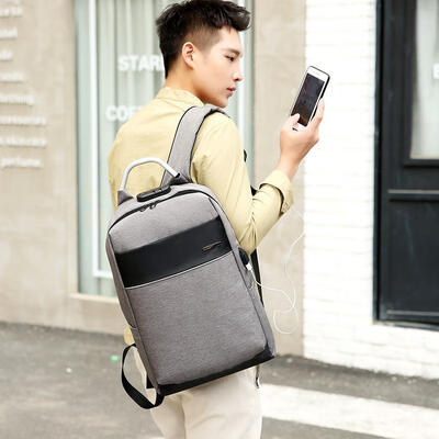 

New Business Laptop Backpack Men Travel USB Charging Metal Anti Theft Backpack Computer Backpack Leisure School Bag