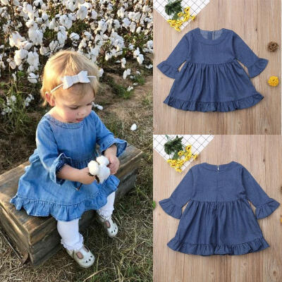 

Summer Princess Baby Kids Girls Toddler Denim Jeans Dress Skirt Clothes Dresses