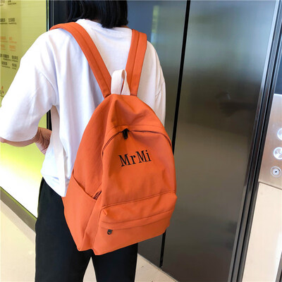 

Fashion Girl Pure-colour schoolbag Female Korean version High School Backpack College Students Sen Department ins Shoulder Pack Su