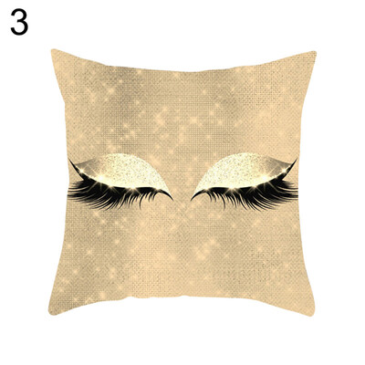 

Eyelash Print Pillow Case Sofa Waist Throw Cushion Cover Home Office Decoration