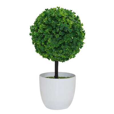 

Artificial Potted Ornament Topiary Ball Shape Bonsai Fake Plant Home Decoration