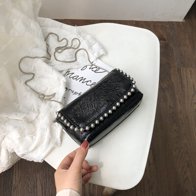 

Textured simple small bag2019 new style rivet small square bag single-shoulder bag single-shoulder bag