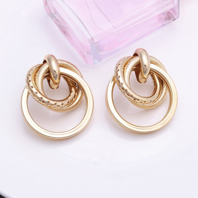 

8 Styles Big Circle Earrings for Women Simple Metal Statement Earrings Twisted Round Drop Earrings Knot Wedding Party Jewelry