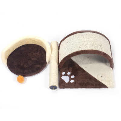 

80 23M Cat Tree Scratching Post Activity Centre Bed Scratcher Brown House Toy