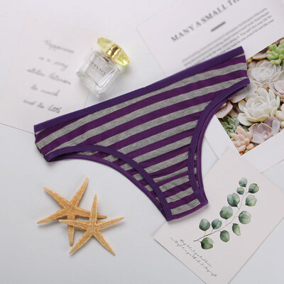 

Womens Panties Stripes Knickers Sissy Elastic Briefs Thongs Underwear Lingerie