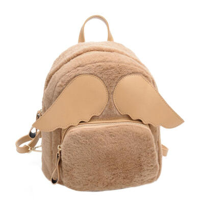 

Women Handbag Plush Wing Backpack Preppy Casual Girls School Shoulder Bags