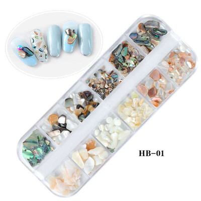 

Toponeto Nail 3D Marine Style Art DIY Decoration Ocean Accessories Silver Shell Stone Set