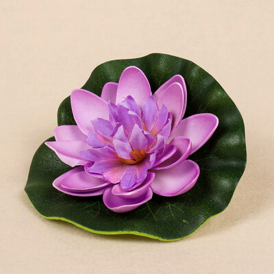 

FUNNYBUNNY 10cm Artificial Pink Purple Orange Crimson Floating Lotus Flowers Home Garden Pond Aquarium Wedding Decoration