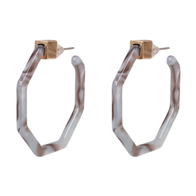 

2019 Fashion Bohemia Naturel Stone Pearl Acetate Hoop Earrings for Women Ethnic Beads Hoops Alloy Earring za jewelry Female