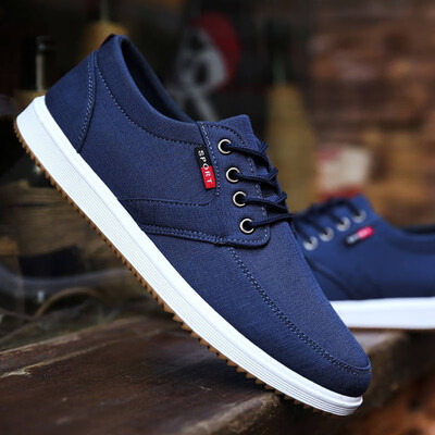 

Mens Student Canvas Casual Shoes Loafers Trainers Sports Flat Sneakers Shoes