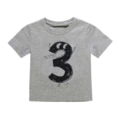 

Newborn Baby Kids Boy Girl Number Cartoon Short Sleeve T-shirt Tee Tops Clothes