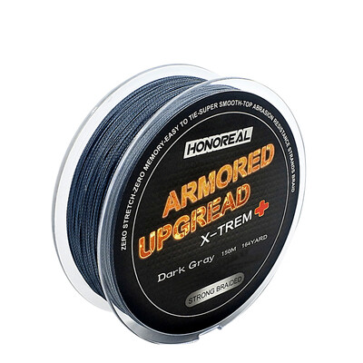 

HONOREAL 032mm 150m Super Strong Abrasion Resistant Long Grey&Green Color 4 Strands PE Braided Fishing Line