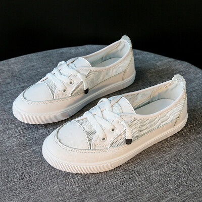 

Small white shoes spring student Korean version fashion street patting shoes 100 breathable net canvas shoes tide