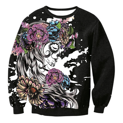 

Toponeto Mens Casual Scary Halloween 3D Print Party Long Sleeve Top Blouse