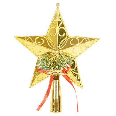 

New Elegant Christmas Tree Toppers Pentagram Decoration Home Party Star Ornament