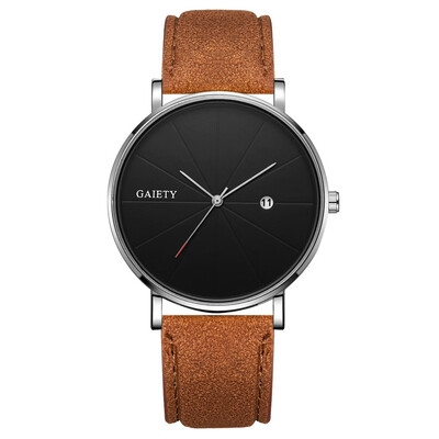 

Gobestart Fashion Simple Simple Casual Calendar Business Leather With Strap Mens Watch
