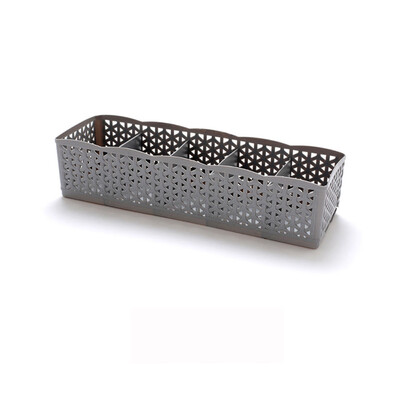 

Gobestart 5 Cells Plastic Organizer Storage Box Tie Bra Socks Drawer Cosmetic Divider