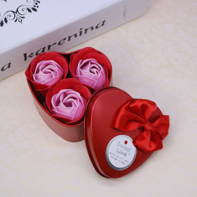 

Gobestart Heart Scented Bath Body Petal Rose Flower Soap Wedding Decoration Gift 3pc