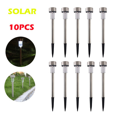 

〖Follure〗10Pcs Of Outdoor Path Light Spot Lamp Solar Power Yard Garden Lawn Landscape