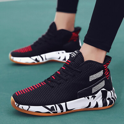 

Autumn new basketball shoes mens summer breathable high-top board shoes men Korean fashion Joker mesh sports shoes men