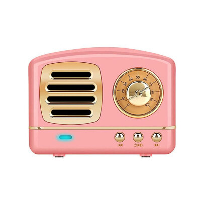 

Mini Rechargeable Wireless Stereo Retro Speaker Built-in Microphone Support BT Conncetion TF Card USB AUX Input for Party Travel K