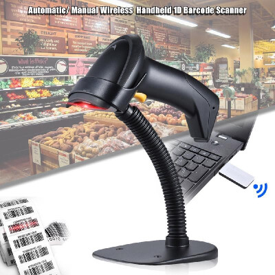 

Automatic Manual 24G Wireless Handheld 1D Barcode Scanner Reader Supports Reverse Type Bar Code Scanning with USB Receiver Adjus