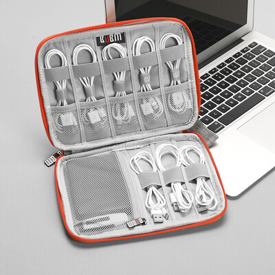

Must be beautiful BUBM data cable storage bag portable bag U disk package wire storage bag headset bag power supply kit digital accessories storage bag small DIP gray