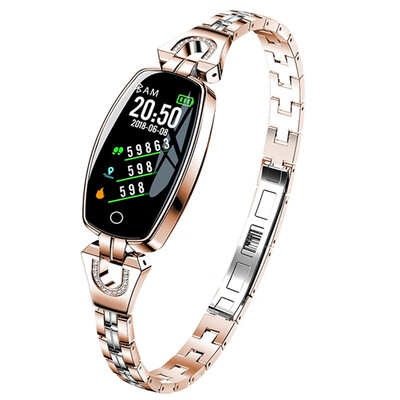 

Multi sports mode Ms smart bracelet IP67 waterproof steel belt diamond watch heart rate blood pressure woman Bluetooth wristband