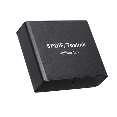 

SPDIF Toslink Digital Optical Audio Splitter 1x3 Optical Splitter Adapter 1 in to 3 Out with Power Adapter
